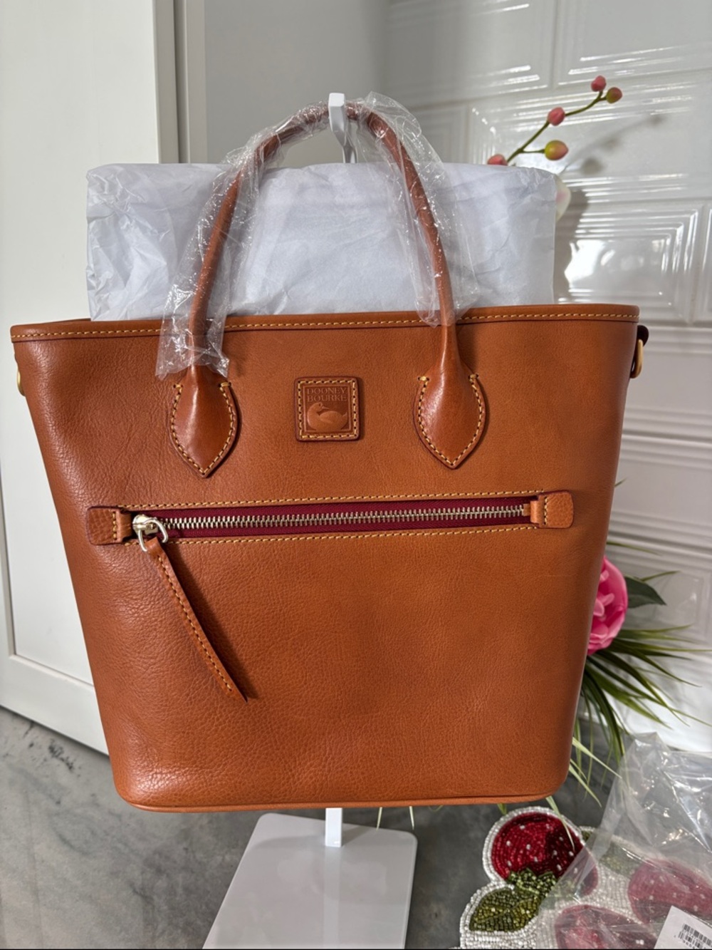 Dooney & Bourke Saddle Tan Florentine  Leather Tote NWT